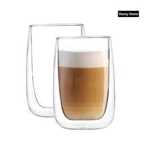 300ml 2-Pcs Danny Home Borosilicate Double Walled Cappuccino Glasses Set - Image 3