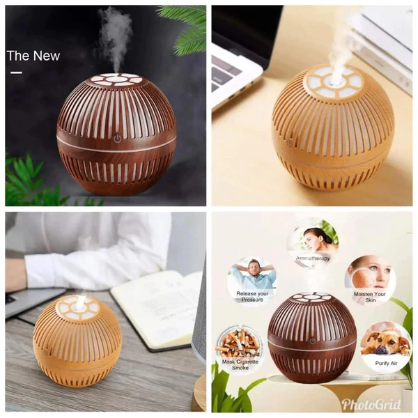 300ml Wood Grain round shape Air Humidifier - Image 3