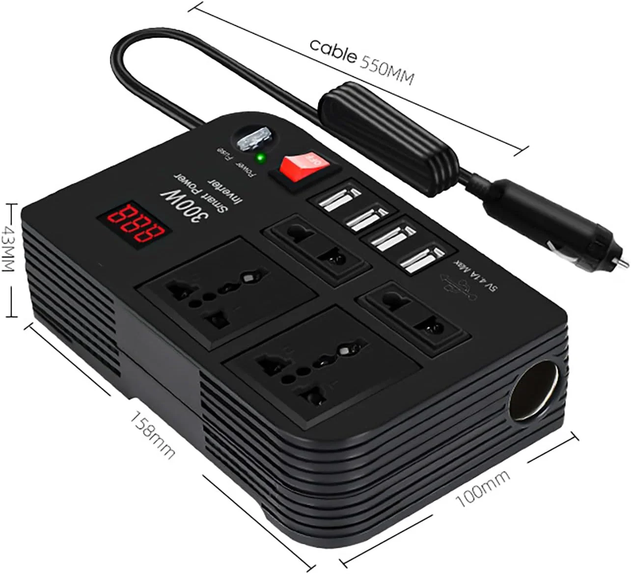 300W Power Inverter DC 12V to AC 220V Car Power Inverter - Image 6