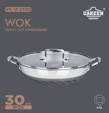 30cm Wok Pan  4.5L Deep Skillet Griddle with Lid – Tripply S/S Stainless Steel, Honeycomb Non-Stick Coating – Induction Compatible Stir-Fry Pan - Image 2