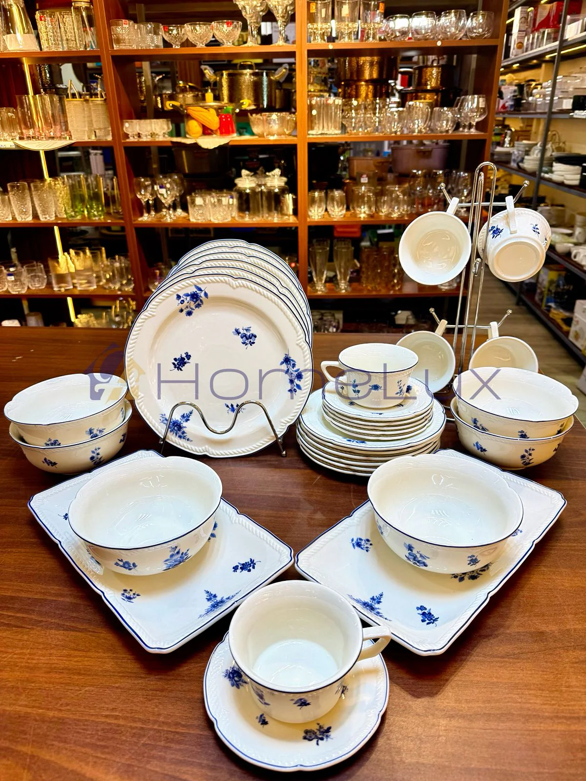 32-Piece White Floral Ceramic Dinner Set | Complete Dining Set with Cups, Saucers, Bowls & Platters - Image 2