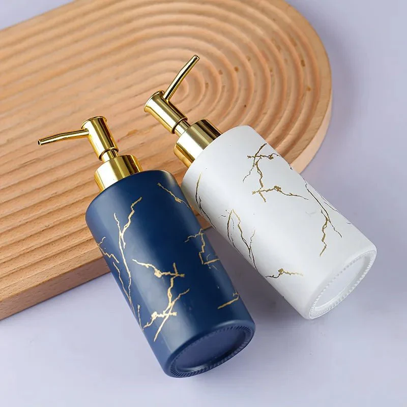 320ml Marble Glass Soap Dispenser & Hand Sanitizer Bottle – Transparent Thickened Glass Press Pump for Bathroom & Kitchen - Image 5
