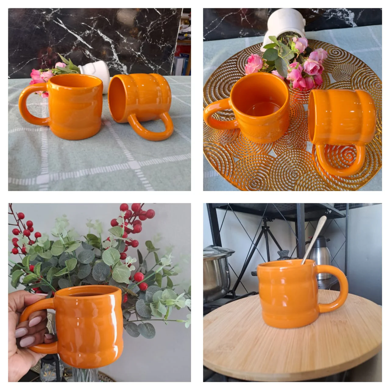 350 ml Mango Chubby Ceramic cups 6pcs Set - Image 2