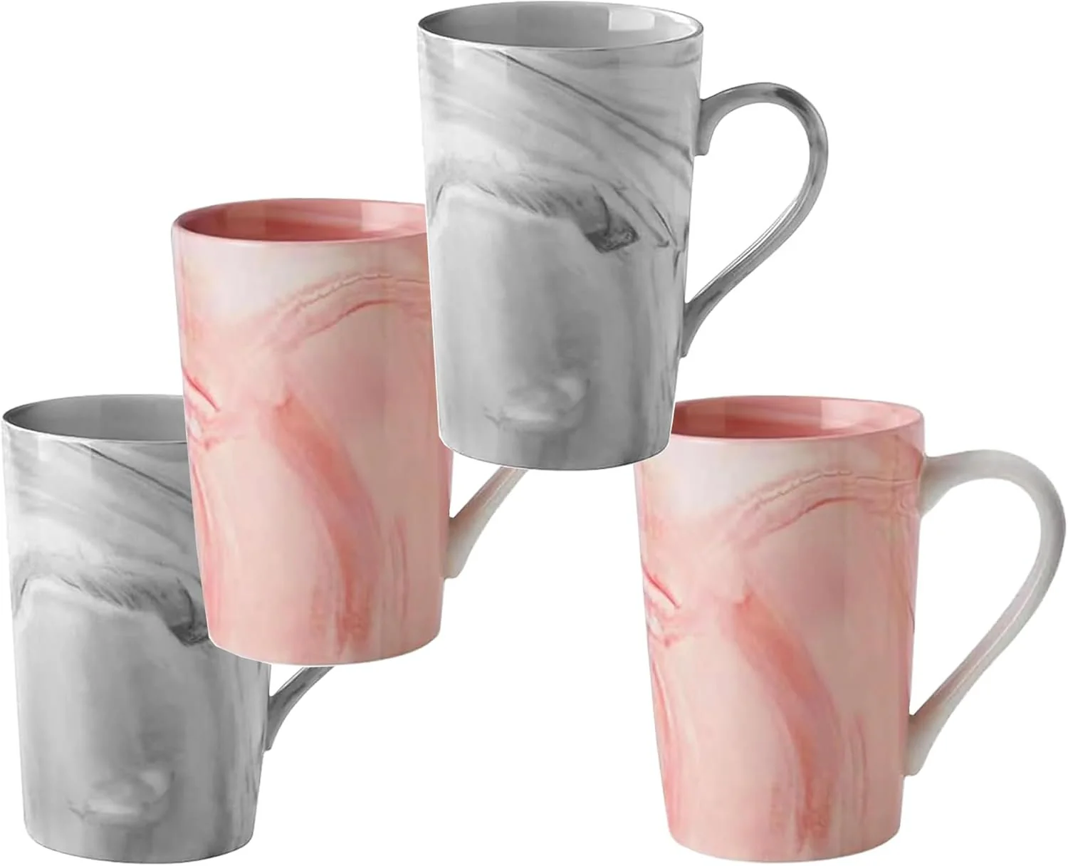 350ml Marble Ceramic Tea & Coffee Mug Set of 6 – Microwave & Dishwasher Safe, Home & Office Cup Set - Image 2