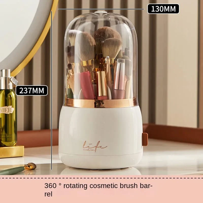 360° Rotating Makeup Brushes Holder Portable Desktop Makeup Organizer - Image 2