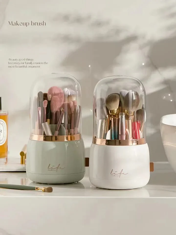 360° Rotating Makeup Brushes Holder Portable Desktop Makeup Organizer - Image 3