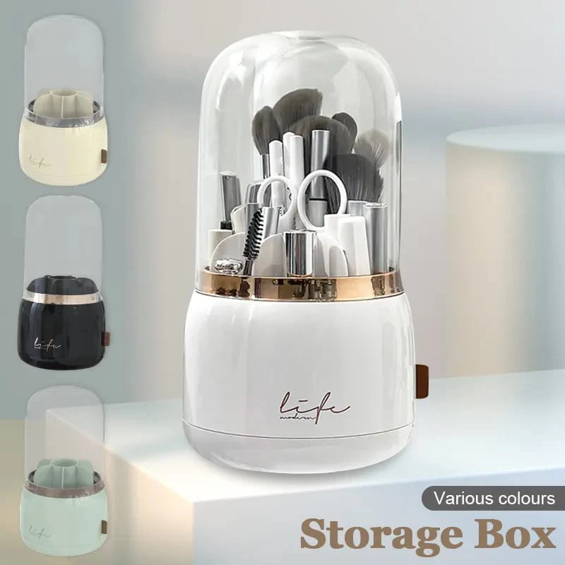 360° Rotating Makeup Brushes Holder Portable Desktop Makeup Organizer - Image 5