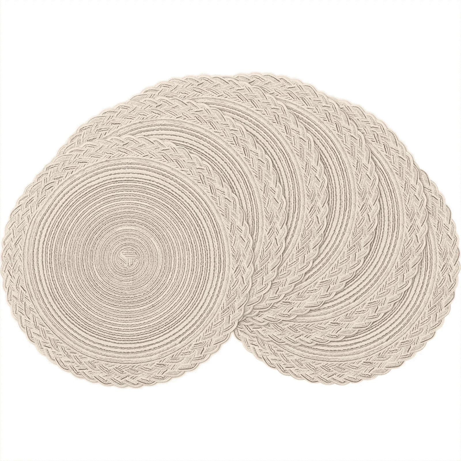 38cm Round Placemats Set of 6 Cotton Woven Heat Resistant Washable Table Mat for Kitchen Dining Room - Image 11