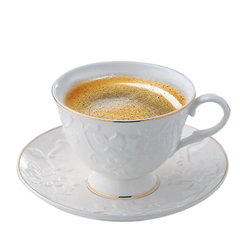 39 Piece White Porcelain Ceramic Dinner Set with Gold Rim 6 Plates 6 Bowls 6 Cups Saucers Platter Kettle - Image 7