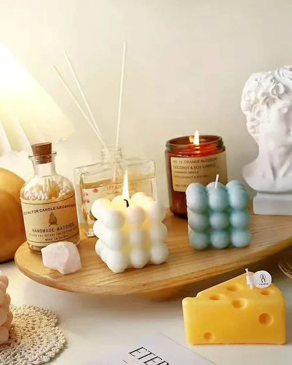 3D Non-stick Bubble Cube Candles Silicone Mold - Image 3