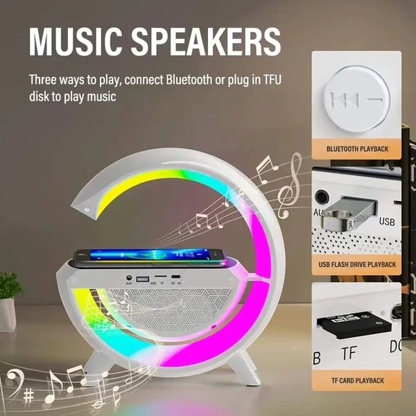 3in 1 Rainbow Light/Wireless Charger)Speaker - Image 4