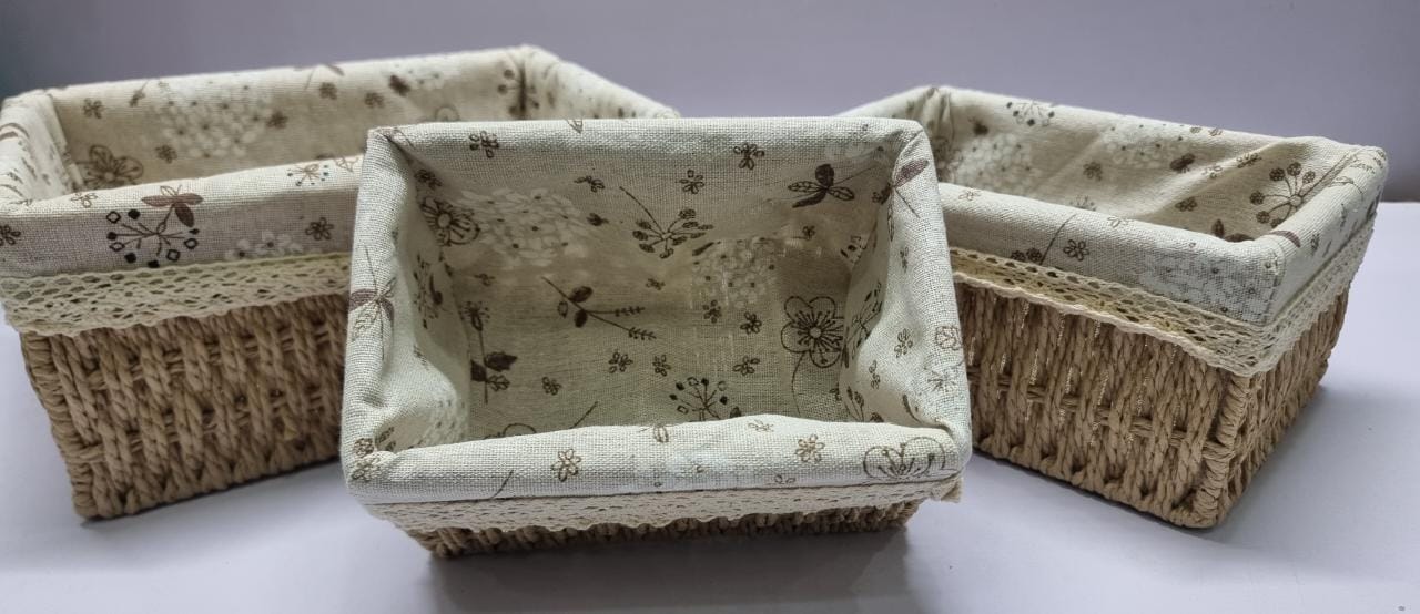 3pcs Multifunctional Handmade Rattan Storage Basket - Image 3