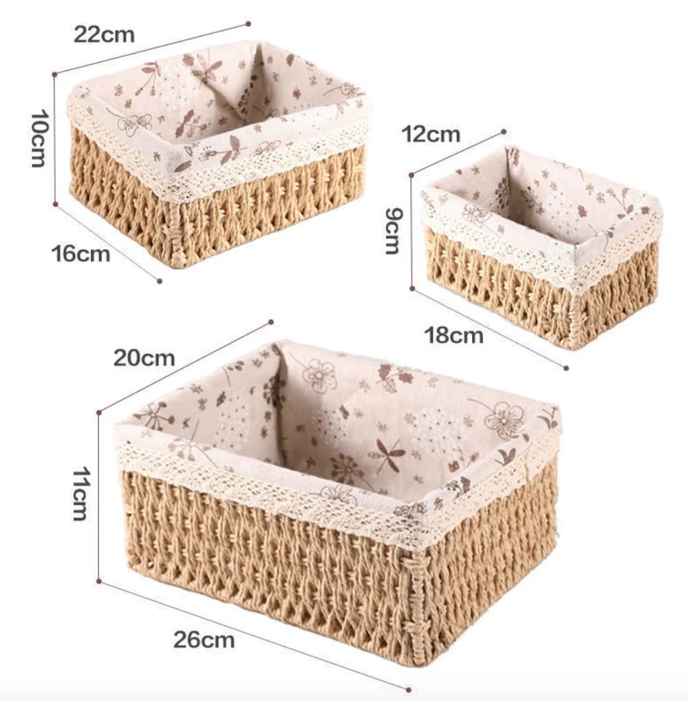 3pcs Multifunctional Handmade Rattan Storage Basket - Image 5