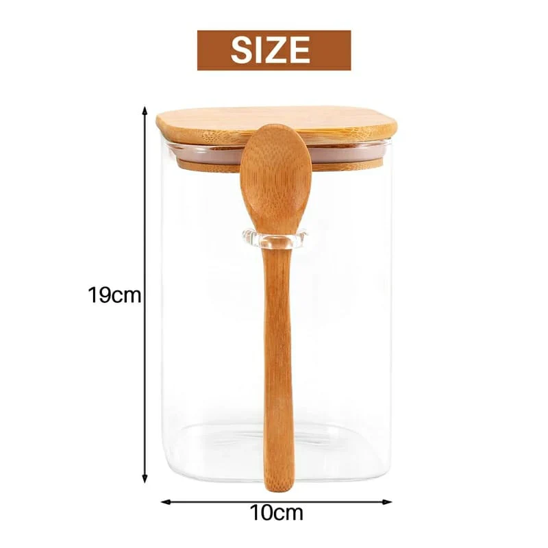 3pc SET Clear 500ml glass storage jar//spice jar - Image 2