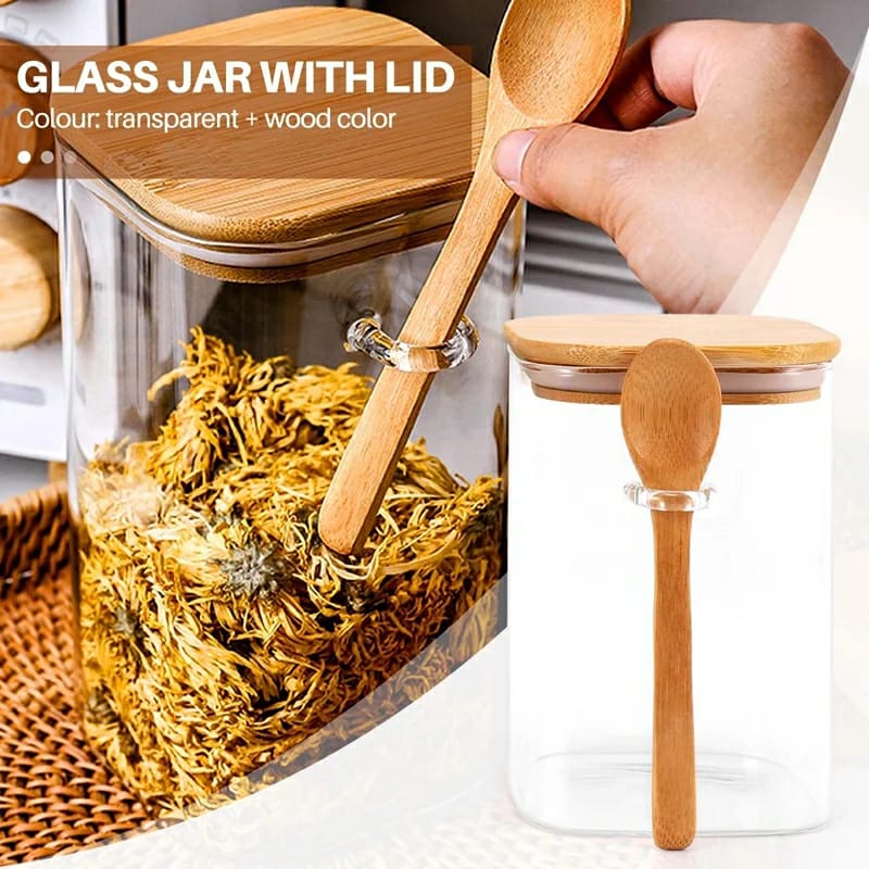 3pc SET Clear 500ml glass storage jar//spice jar - Image 3