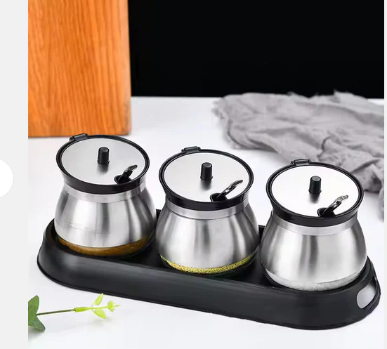 3pc Sugardish steel and glass - Image 3