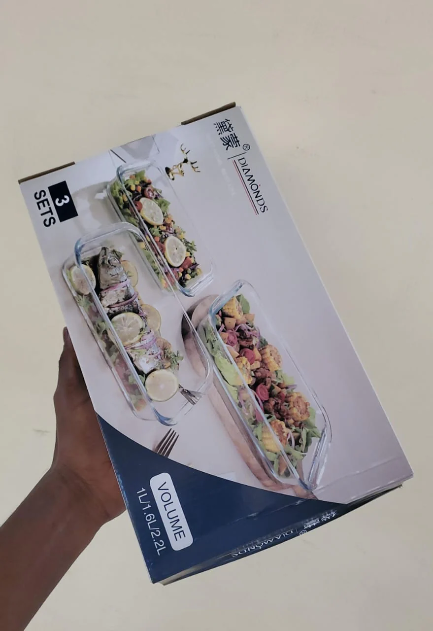 3pcs baking and microwavable glass casseroles - Image 4