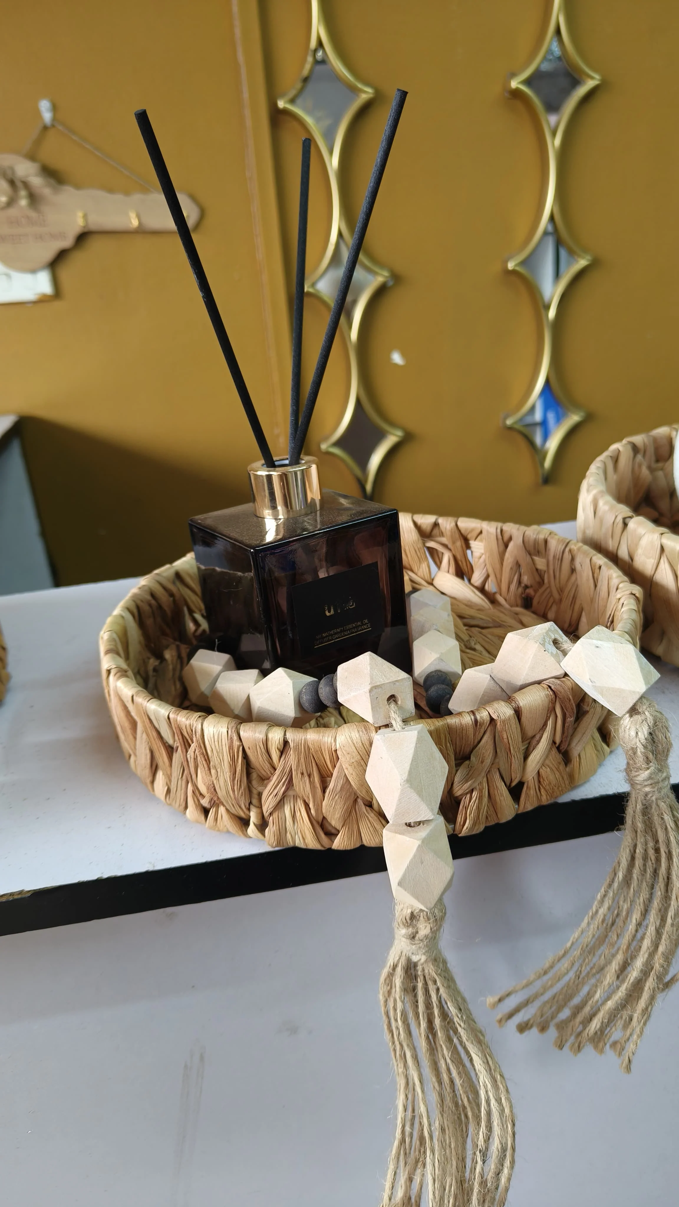 3Pcs Decorative Handmade Wicker Tray - Image 3