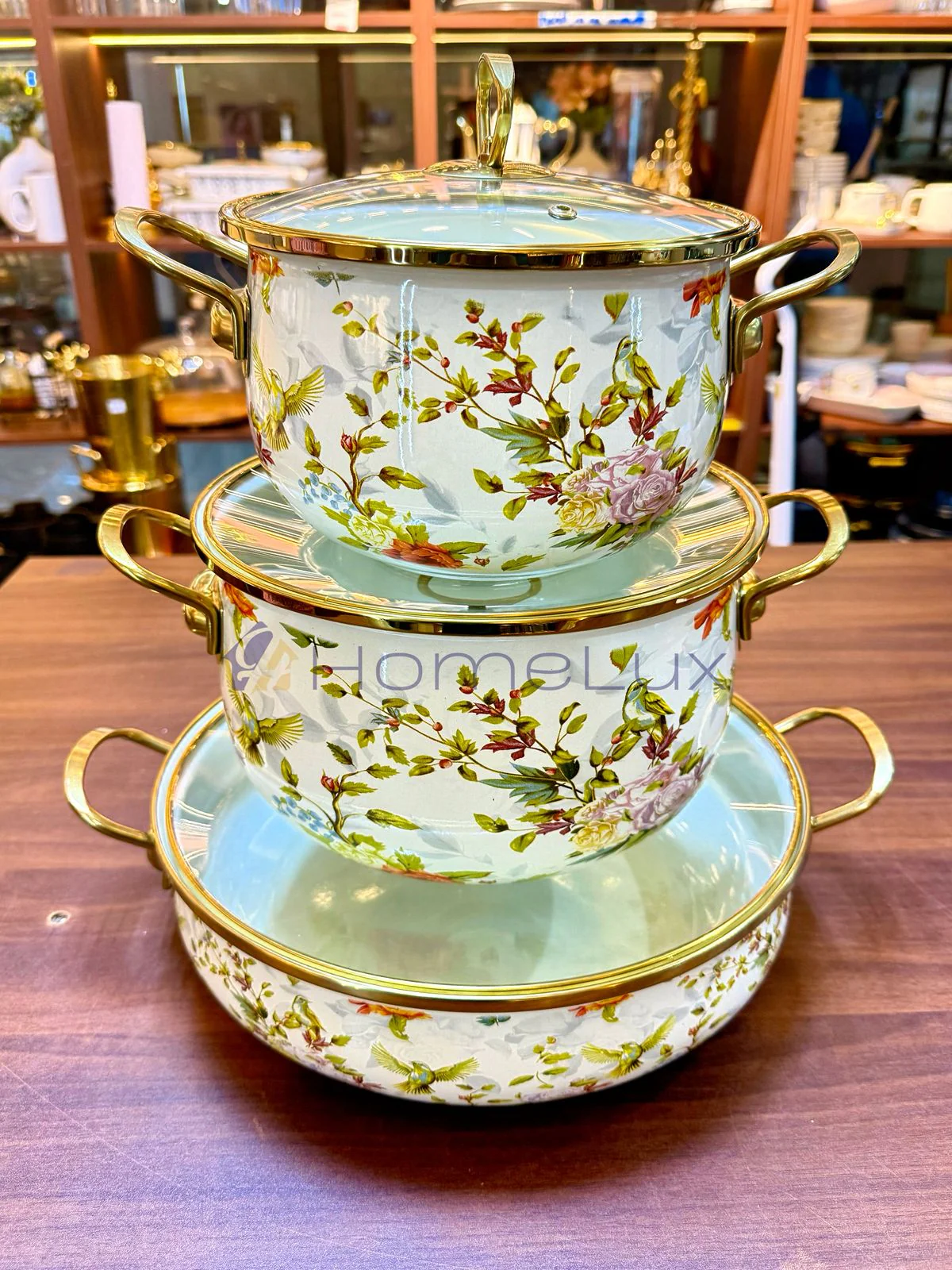 3pcs Enamelware Casserole Cooking Pot Set | Heavy-Duty Enamel Stockpots with Glass Lids in Kenya - Image 4
