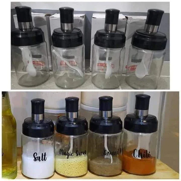 3pcs Glass Canisters with Dipper - Image 5