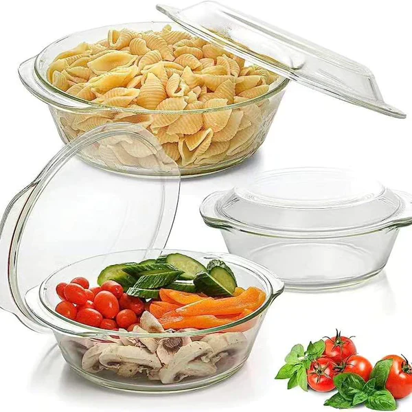 3pcs Glass Casserole Dish With Lid - Image 4