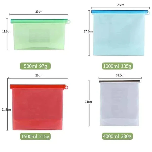 3pcs Reusable Silicone Fridge Bags - Image 4