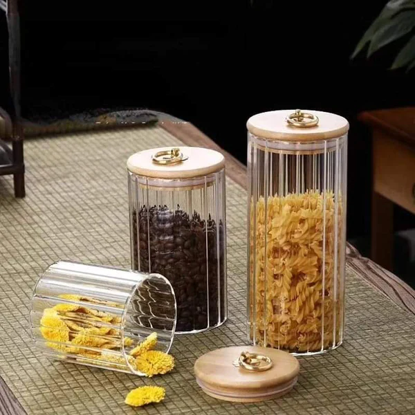 3pcs set Airtight Kitchen Glass Storage Jars - Image 5