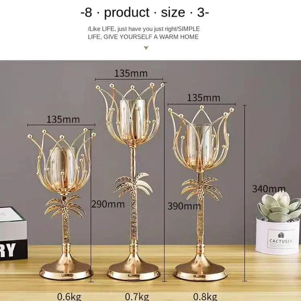 3pcs set New wrought iron candlesticks - Image 3