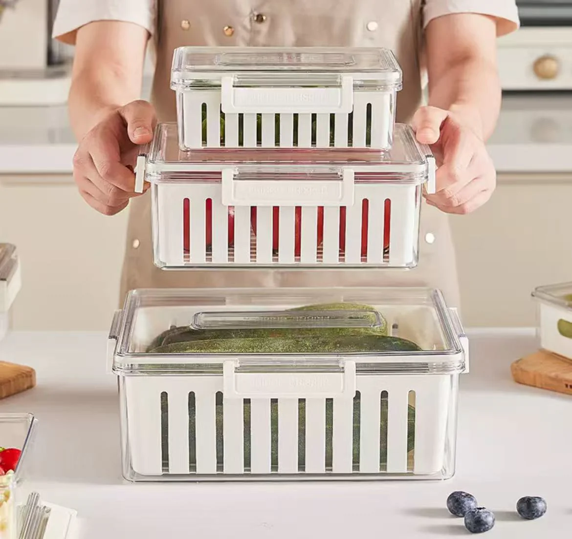 3pcs Stackable Food Storage Containers - Image 2