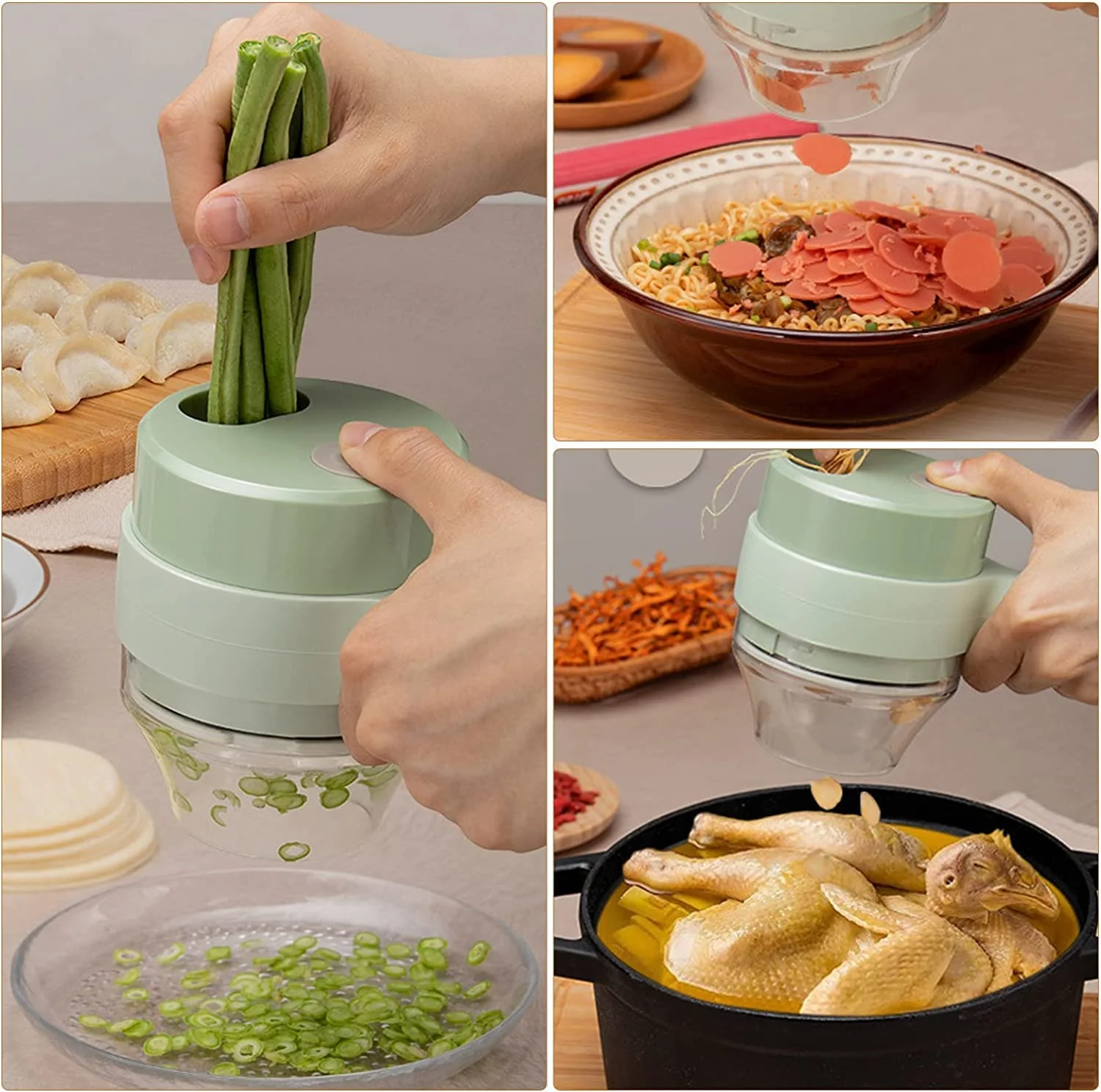 4 In 1 Handheld Electric Vegetable Cutter Set - Image 3