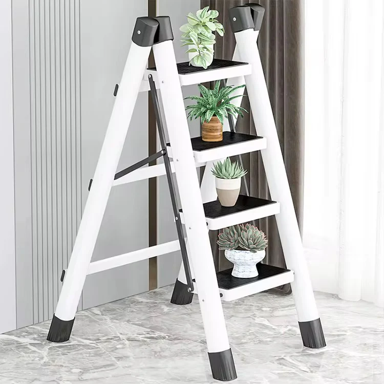 4-Step Collapsible Aluminium Ladder Portable Indoor & Outdoor Household Use - Image 3