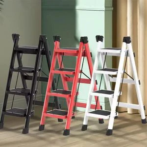 4-Step Collapsible Aluminium Ladder Portable Indoor & Outdoor Household Use - Image 4
