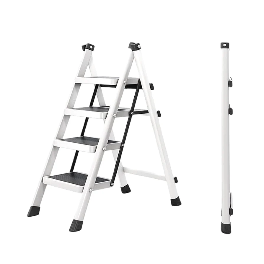 4-Step Collapsible Aluminium Ladder Portable Indoor & Outdoor Household Use - Image 6