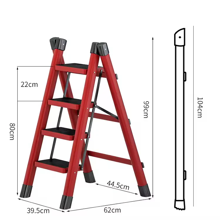 4-Step Collapsible Aluminium Ladder Portable Indoor & Outdoor Household Use - Image 7