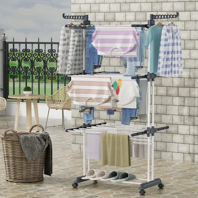 4-Tier Foldable Clothes Drying Rack Stand Airer - Image 7