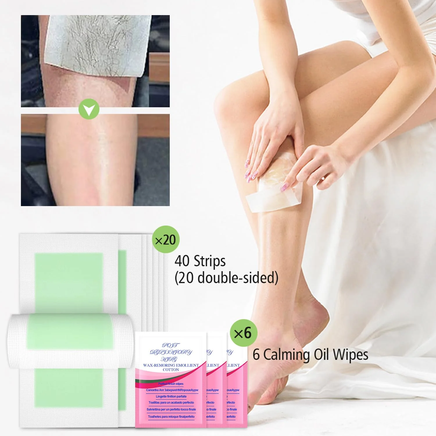 40 strips Rapid Hair removal Wax Strips - Image 3