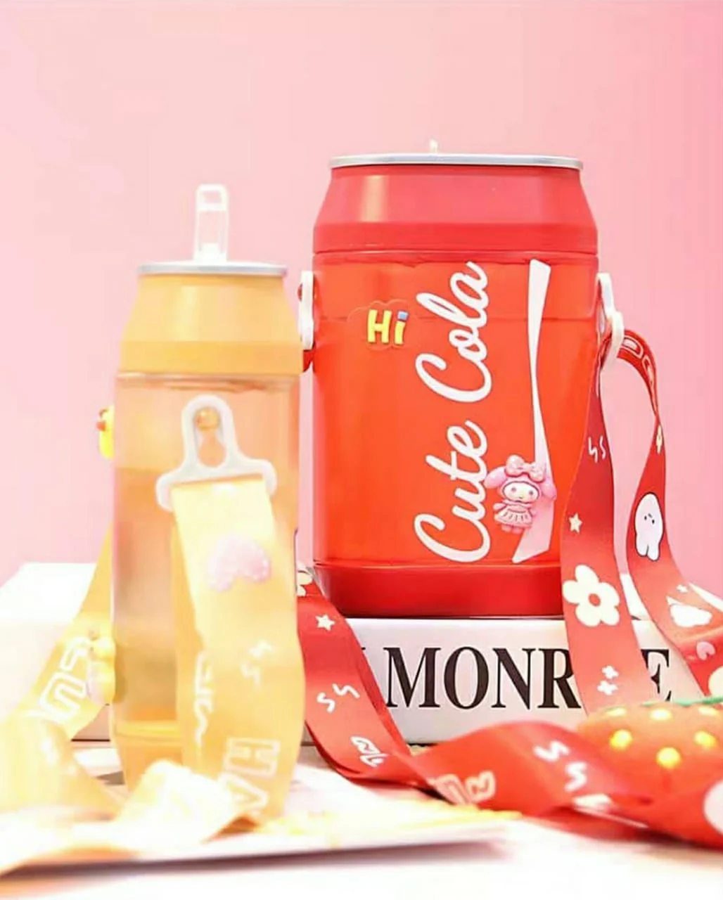 400ml cute soda/cola water bottle, hiking water bottle, kids water bottle, water bottle with strap, cute water bottle, ladies water bottle - Image 2
