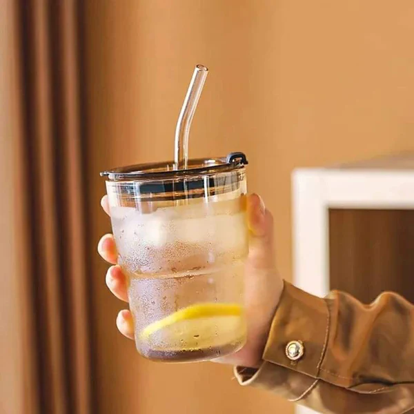 Glass Summer Cup with Leather Cover 450ml - Image 3