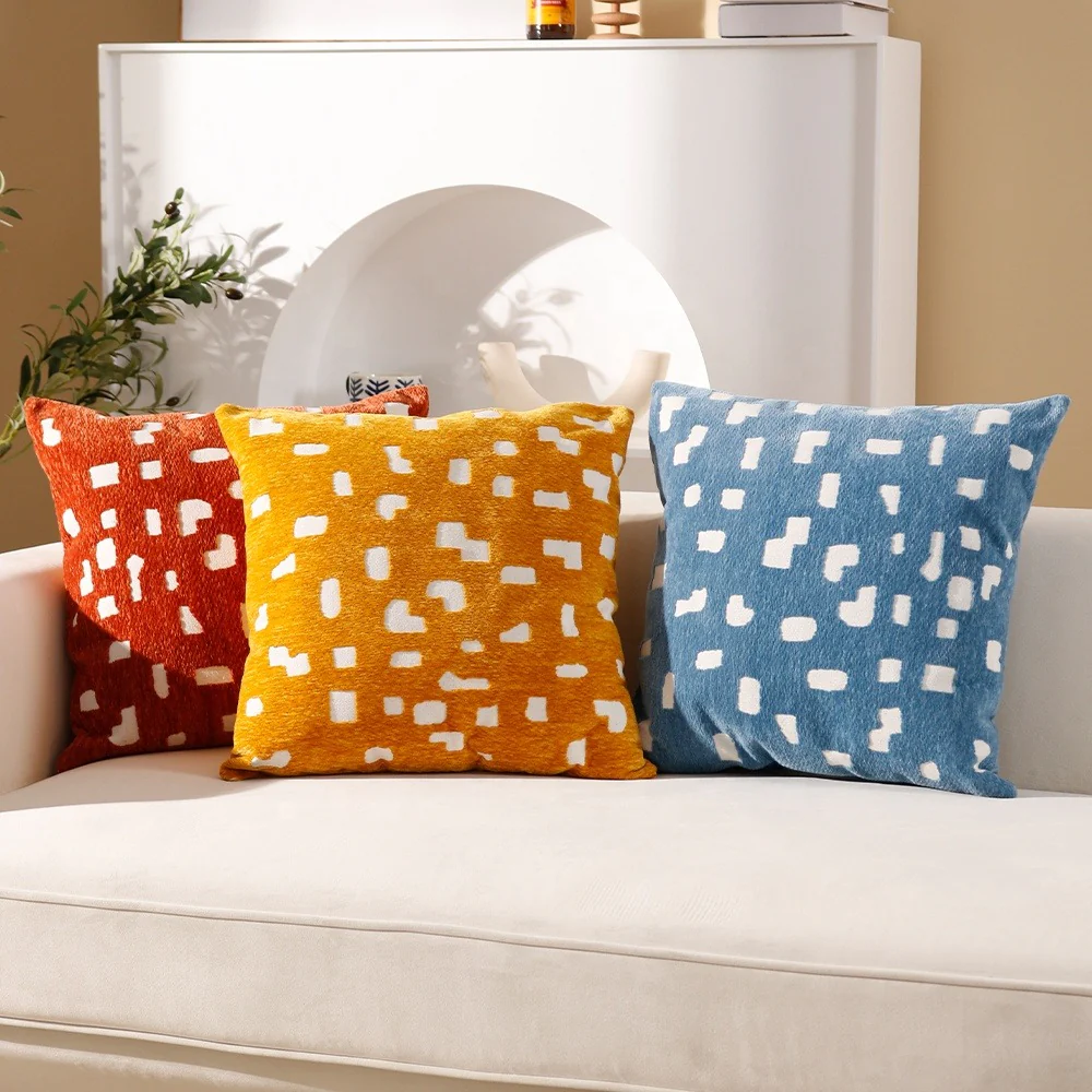 Decorative Throw Pillow Covers 45x45cm Soft Chenille Velvet Cushion Cases for Sofa & Bed | Modern Home Décor - Image 15