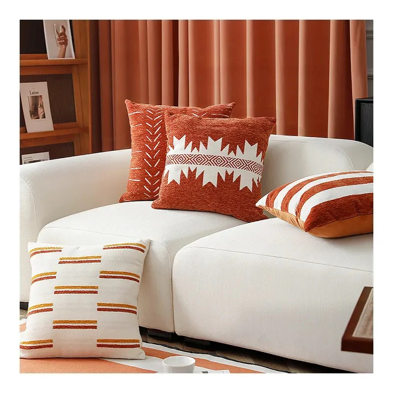 Decorative Throw Pillow Covers 45x45cm Soft Chenille Velvet Cushion Cases for Sofa & Bed | Modern Home Décor - Image 19