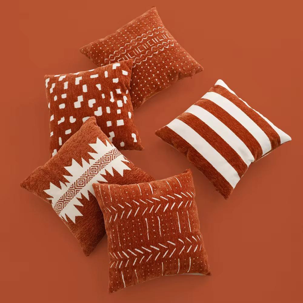 Decorative Throw Pillow Covers 45x45cm Soft Chenille Velvet Cushion Cases for Sofa & Bed | Modern Home Décor - Image 5