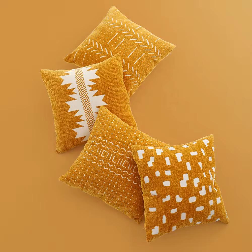 Decorative Throw Pillow Covers 45x45cm Soft Chenille Velvet Cushion Cases for Sofa & Bed | Modern Home Décor - Image 6