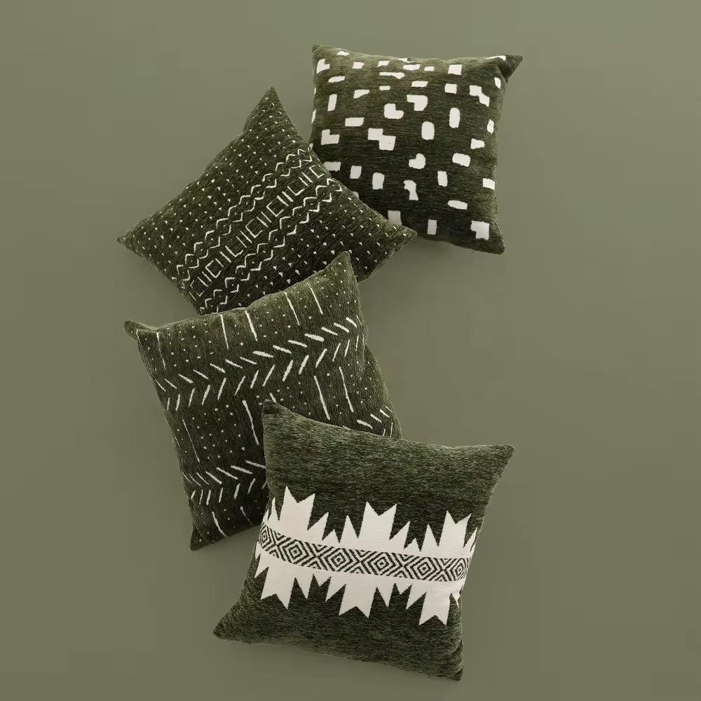 Decorative Throw Pillow Covers 45x45cm Soft Chenille Velvet Cushion Cases for Sofa & Bed | Modern Home Décor - Image 7
