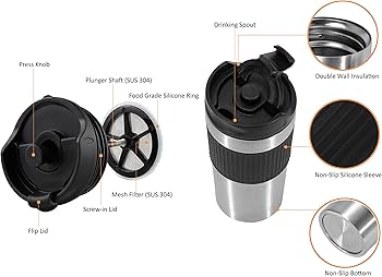 480ml French plunger coffee press thermocup - Image 5