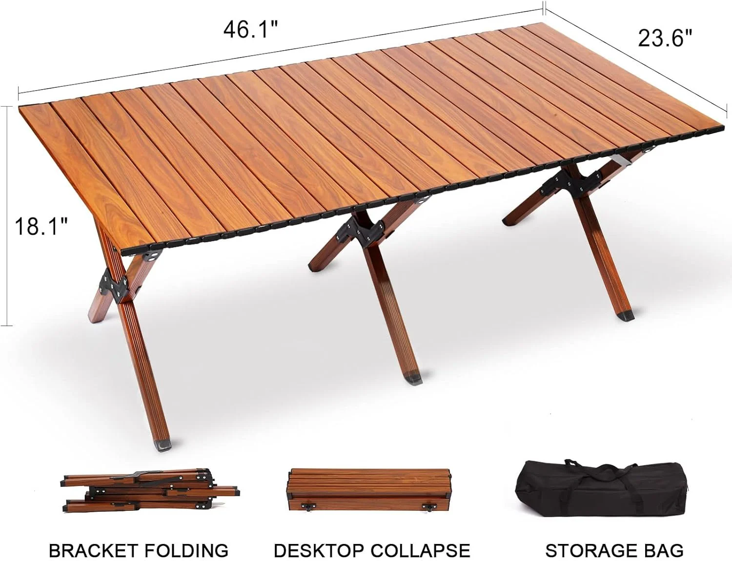 4ft Portable Picnic Table Foldable，47" Camping Tables That Fold Up Lightweight ，Roll Up Camp Table Folding - Image 3