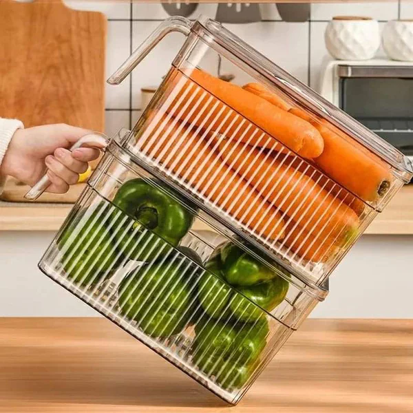 4L Clear Handpull Fridge Refregerator Containers Organizers - Image 2