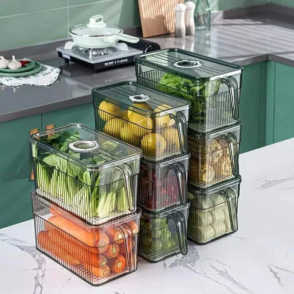 4L Clear Handpull Fridge Refregerator Containers Organizers - Image 3