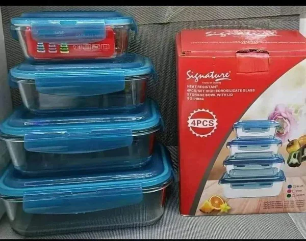 4pc Borosilicate Glass Food Containers - Image 2