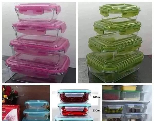 4pc Borosilicate Glass Food Containers - Image 4