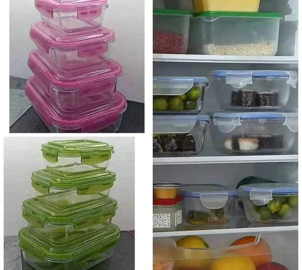 4pc Borosilicate Glass Food Containers - Image 5